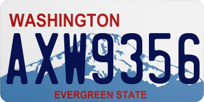 WA license plate AXW9356