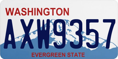 WA license plate AXW9357