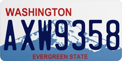 WA license plate AXW9358