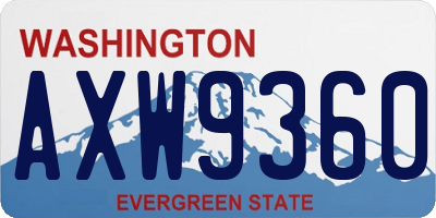 WA license plate AXW9360