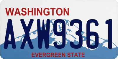 WA license plate AXW9361