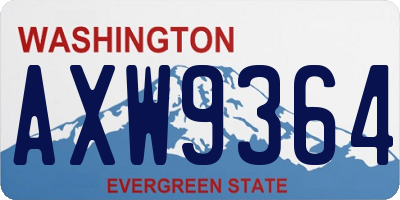 WA license plate AXW9364