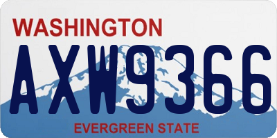 WA license plate AXW9366