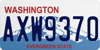 WA license plate AXW9370
