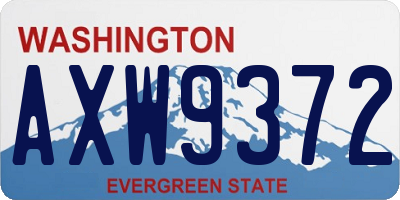 WA license plate AXW9372
