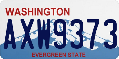 WA license plate AXW9373