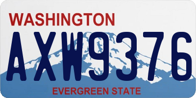 WA license plate AXW9376