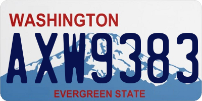 WA license plate AXW9383