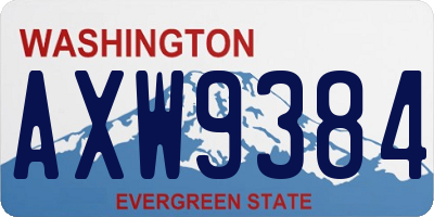 WA license plate AXW9384