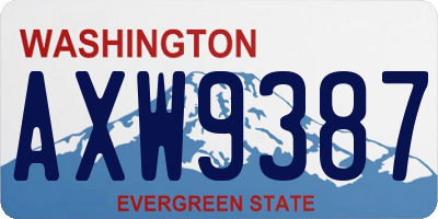 WA license plate AXW9387