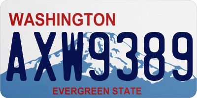 WA license plate AXW9389