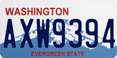 WA license plate AXW9394