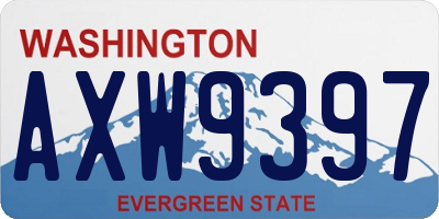 WA license plate AXW9397