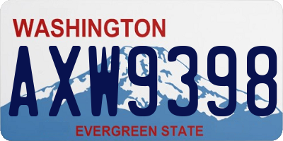 WA license plate AXW9398