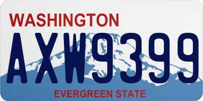 WA license plate AXW9399