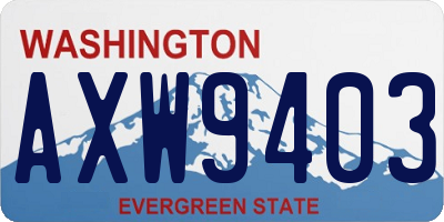 WA license plate AXW9403