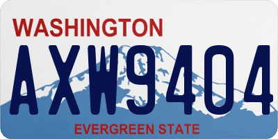 WA license plate AXW9404