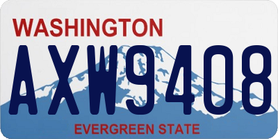WA license plate AXW9408