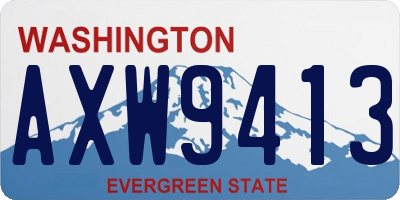 WA license plate AXW9413