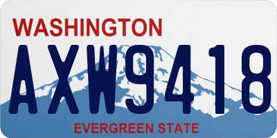 WA license plate AXW9418
