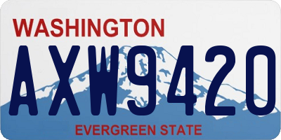 WA license plate AXW9420
