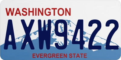 WA license plate AXW9422