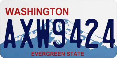 WA license plate AXW9424