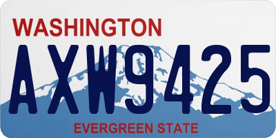 WA license plate AXW9425
