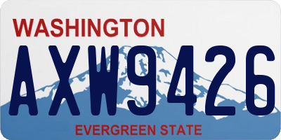 WA license plate AXW9426