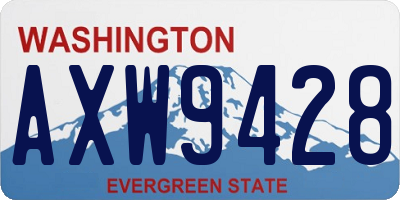 WA license plate AXW9428