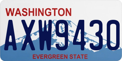 WA license plate AXW9430