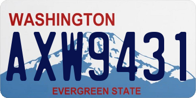 WA license plate AXW9431