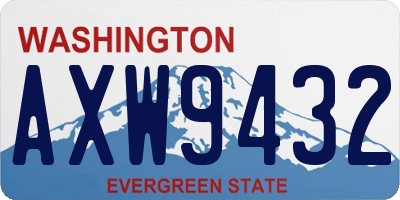 WA license plate AXW9432