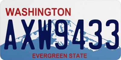 WA license plate AXW9433