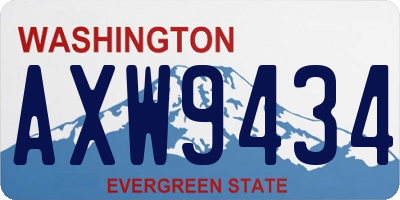 WA license plate AXW9434