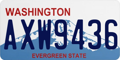 WA license plate AXW9436