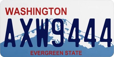WA license plate AXW9444