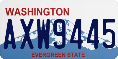 WA license plate AXW9445