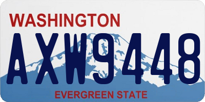 WA license plate AXW9448