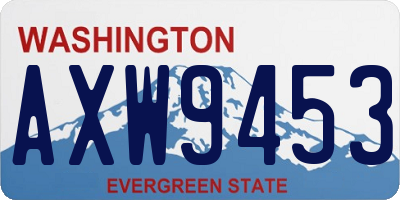 WA license plate AXW9453