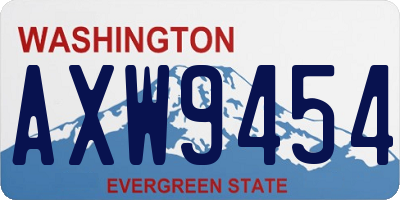 WA license plate AXW9454