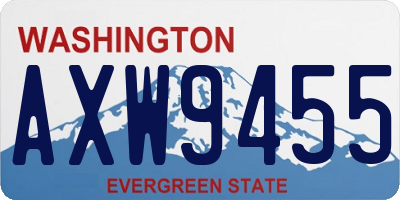 WA license plate AXW9455