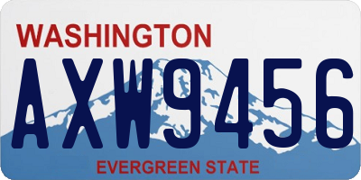 WA license plate AXW9456