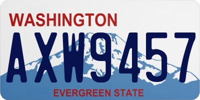 WA license plate AXW9457