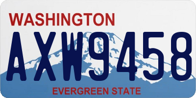 WA license plate AXW9458