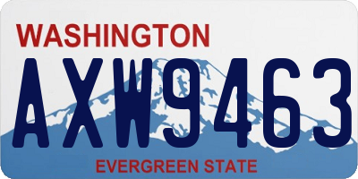 WA license plate AXW9463