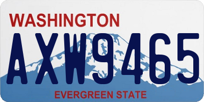 WA license plate AXW9465