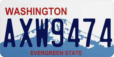 WA license plate AXW9474