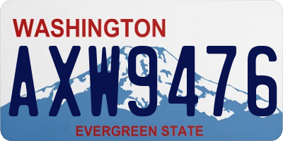 WA license plate AXW9476