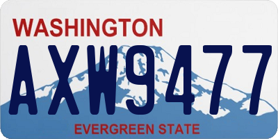 WA license plate AXW9477